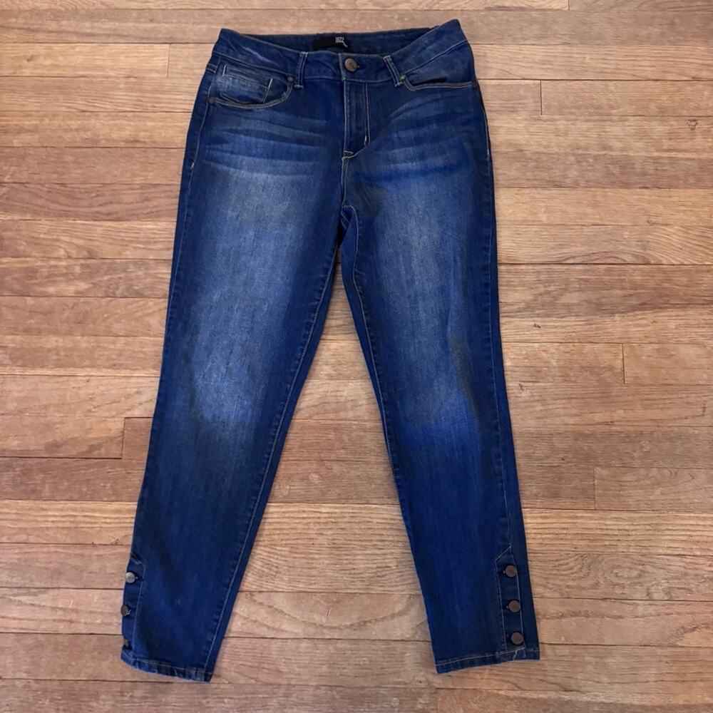 1822 dark wash mid rise skinny ankle jeans pants size 10
 b72